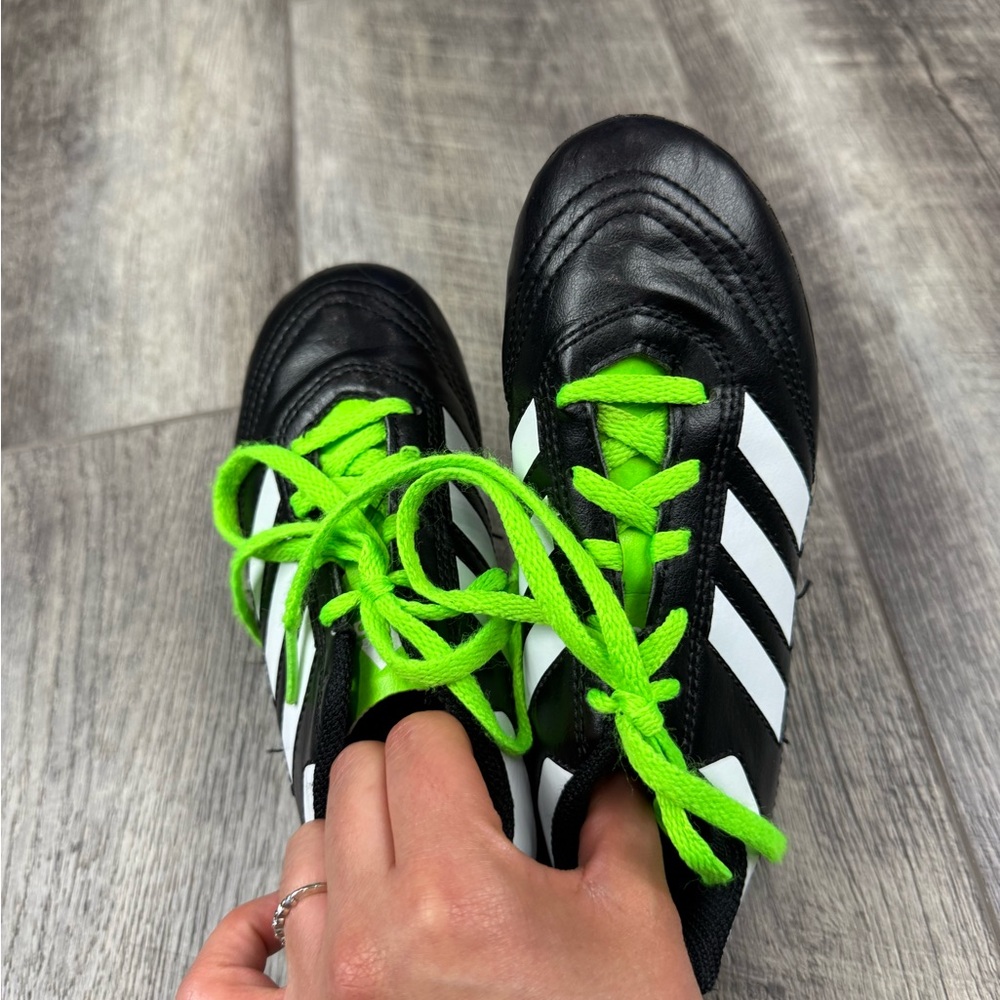 Adidas Kids Black/Green Soccer Cleats - Picture 3 of 9